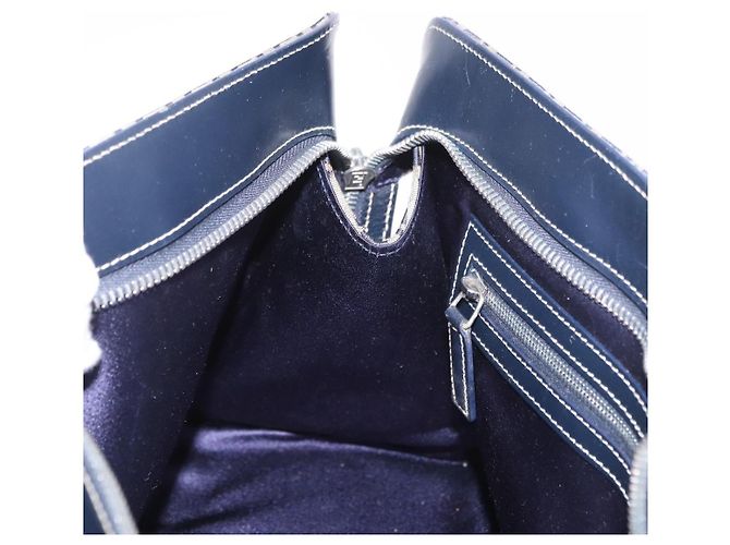 FENDI Zucchino Canvas Hand Bag Navy Silver - vista 18