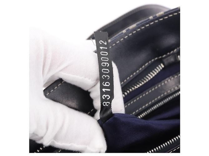FENDI Zucchino Canvas Hand Bag Navy Silver - vista 21