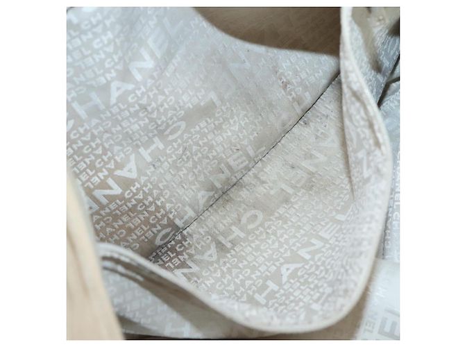 CHANEL COCO Mark Tote Bag Canvas Beige Silver CC - vista 11