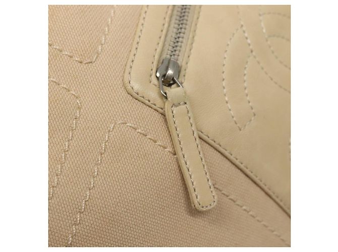 CHANEL COCO Mark Tote Bag Canvas Beige Silver CC - vista 17