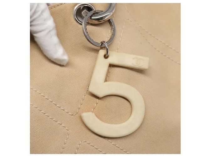 CHANEL COCO Mark Tote Bag Canvas Beige Silver CC - vista 18