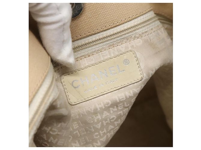 CHANEL COCO Mark Tote Bag Canvas Beige Silver CC - vista 19