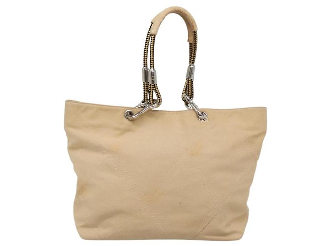 CHANEL COCO Mark Tote Bag Canvas Beige Silver CC - vista 2