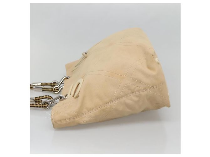 CHANEL COCO Mark Tote Bag Canvas Beige Silver CC - vista 3