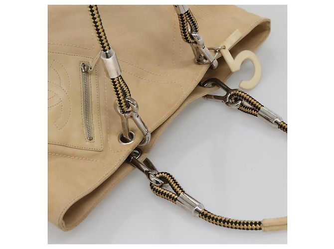 CHANEL COCO Mark Tote Bag Canvas Beige Silver CC - vista 6