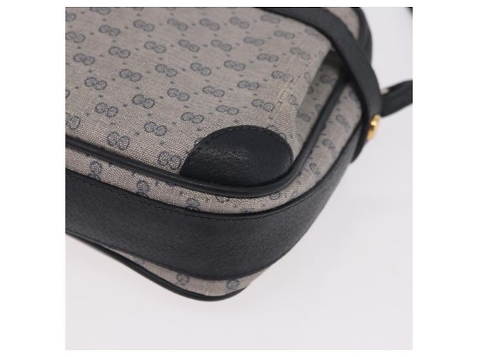 GUCCI Micro GG Supreme Shoulder Bag PVC Navy Gold - vista 11