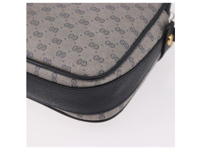 GUCCI Micro GG Supreme Shoulder Bag PVC Navy Gold - vista 13