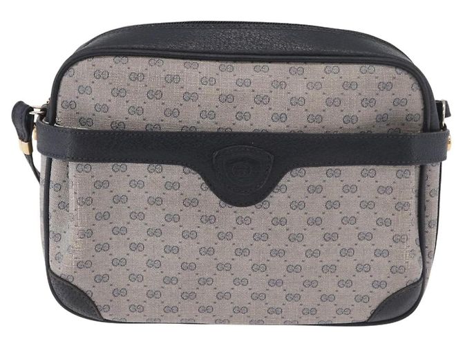 GUCCI Micro GG Supreme Shoulder Bag PVC Navy Gold - vista 2