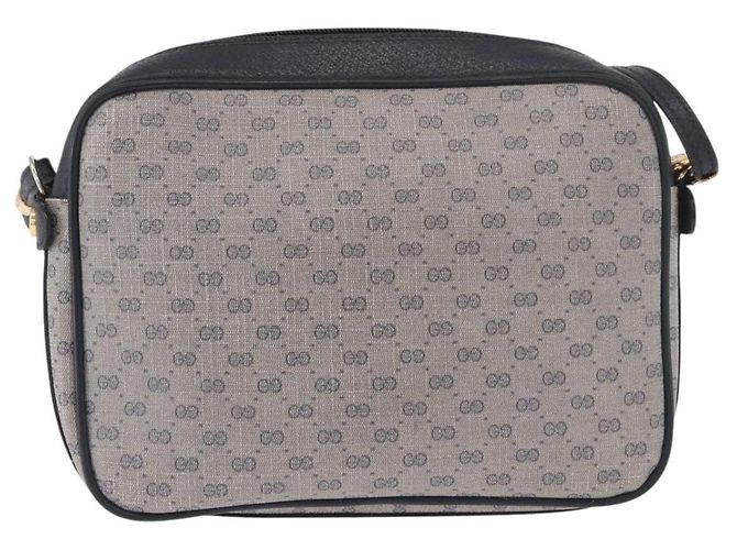 GUCCI Micro GG Supreme Shoulder Bag PVC Navy Gold - vista 3