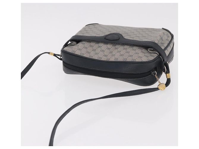 GUCCI Micro GG Supreme Shoulder Bag PVC Navy Gold - vista 6