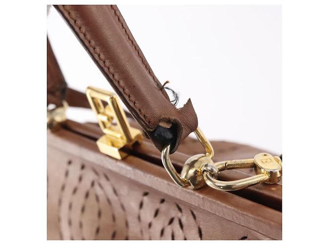 FENDI Shoulder Bag Leather 2way Bronze Gold - vista 16