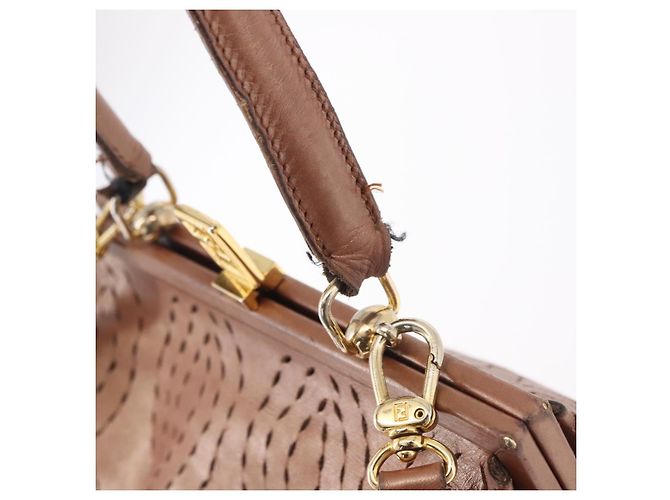 FENDI Shoulder Bag Leather 2way Bronze Gold - vista 17