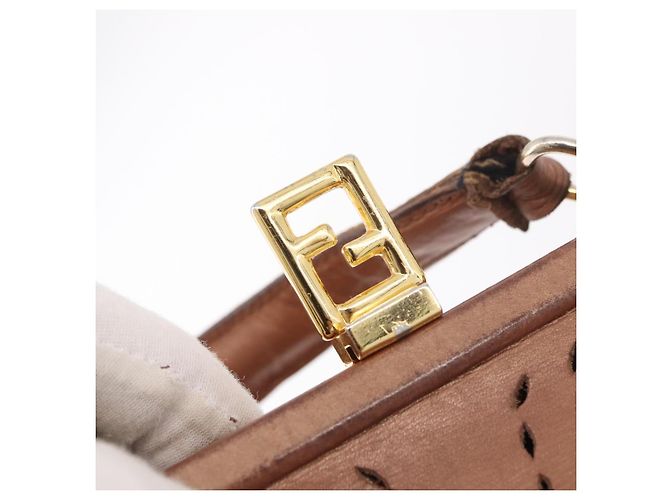 FENDI Shoulder Bag Leather 2way Bronze Gold - vista 18