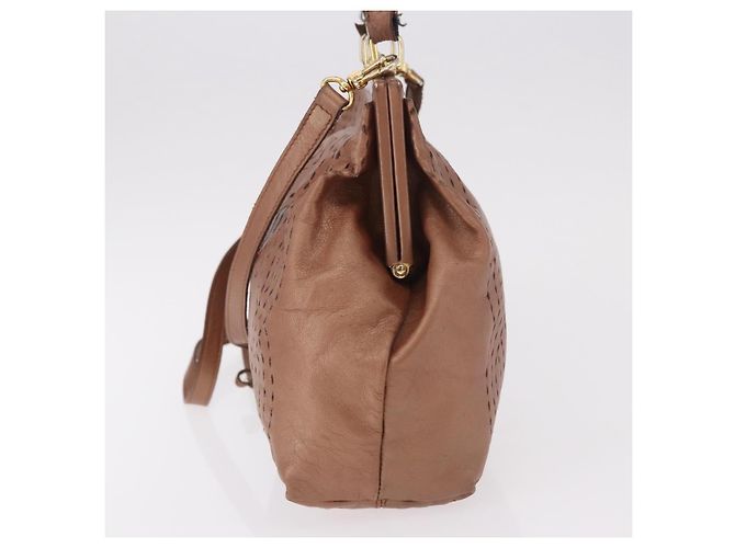 FENDI Shoulder Bag Leather 2way Bronze Gold - vista 4