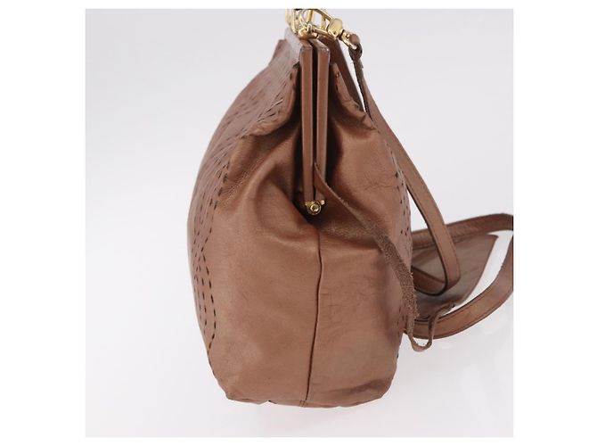 FENDI Shoulder Bag Leather 2way Bronze Gold - vista 5