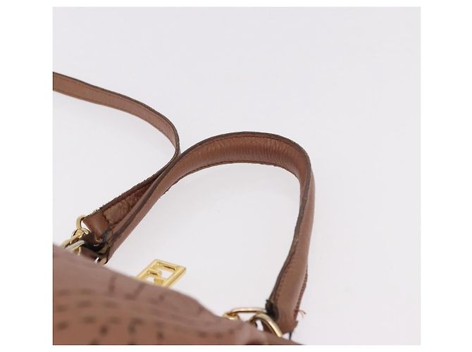 FENDI Shoulder Bag Leather 2way Bronze Gold - vista 8