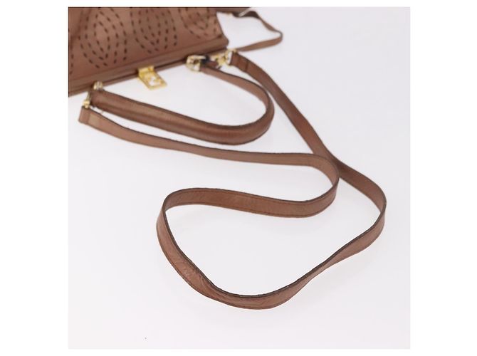 FENDI Shoulder Bag Leather 2way Bronze Gold - vista 9