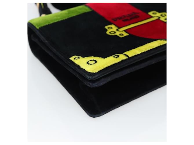 PRADA Shoulder Bag Velor Black Gold - vista 11