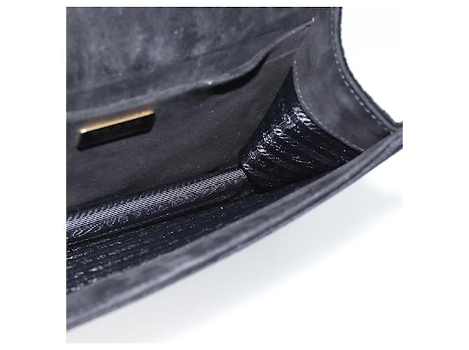 PRADA Shoulder Bag Velor Black Gold - vista 18