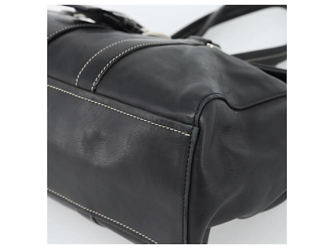 PRADA Tote Bag Leather Black Silver - vista 10