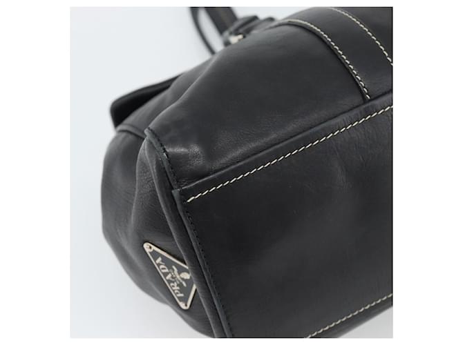 PRADA Tote Bag Leather Black Silver - vista 11