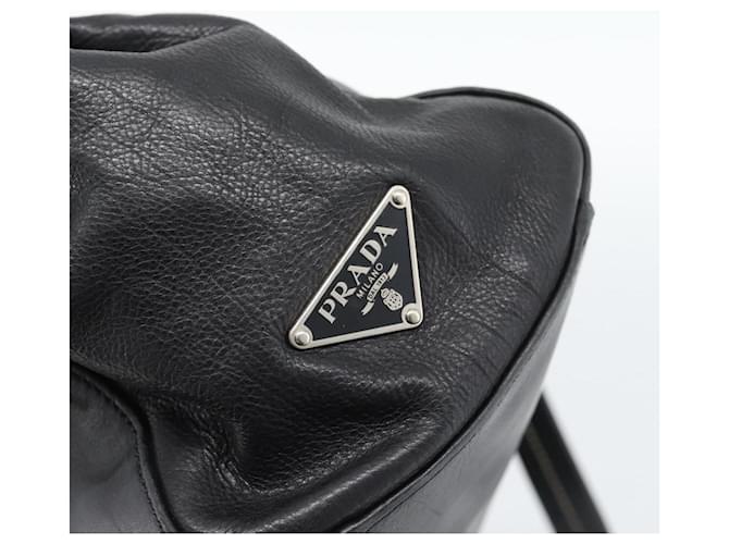 PRADA Tote Bag Leather Black Silver - vista 14
