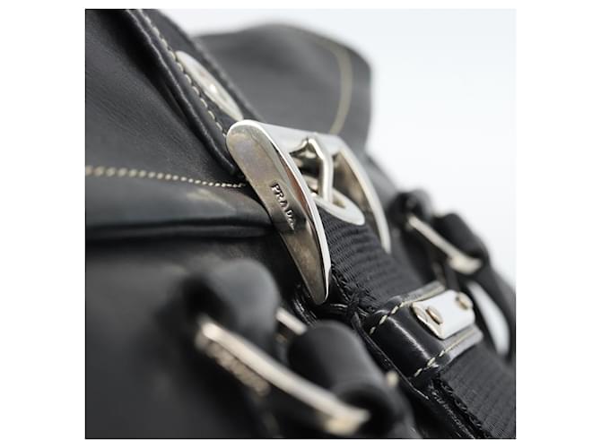 PRADA Tote Bag Leather Black Silver - vista 15