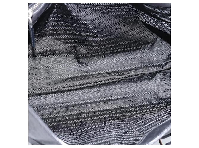 PRADA Tote Bag Leather Black Silver - vista 17