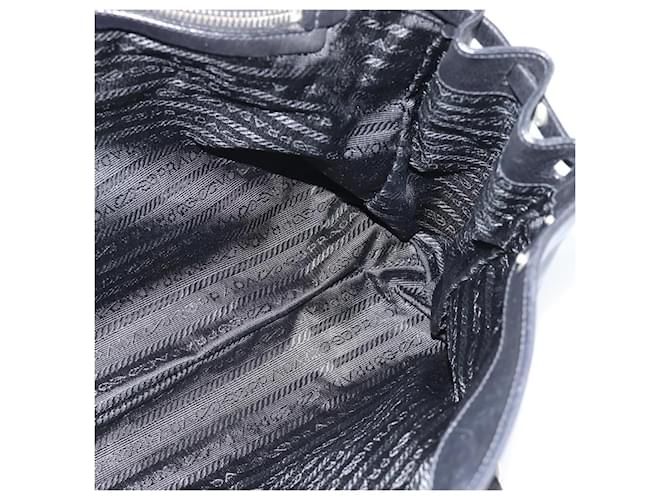PRADA Tote Bag Leather Black Silver - vista 18