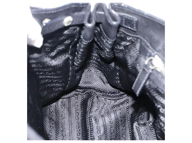 PRADA Tote Bag Leather Black Silver - vista 19