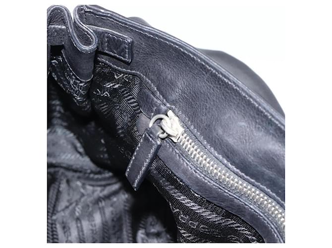 PRADA Tote Bag Leather Black Silver - vista 20