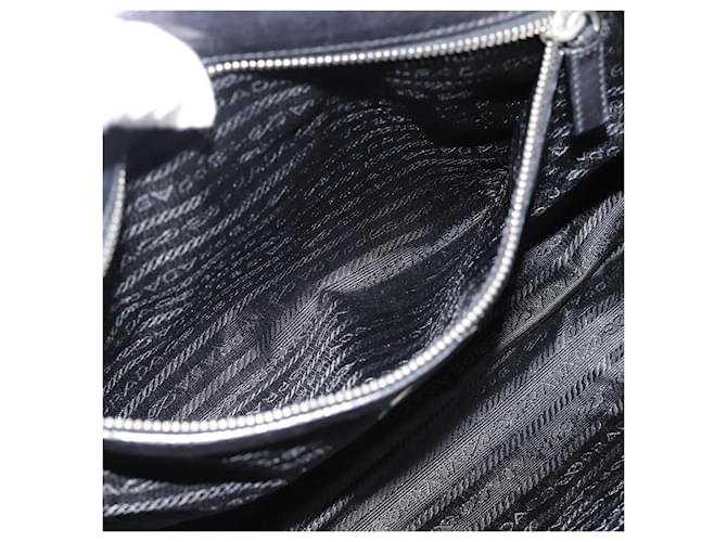 PRADA Tote Bag Leather Black Silver - vista 21