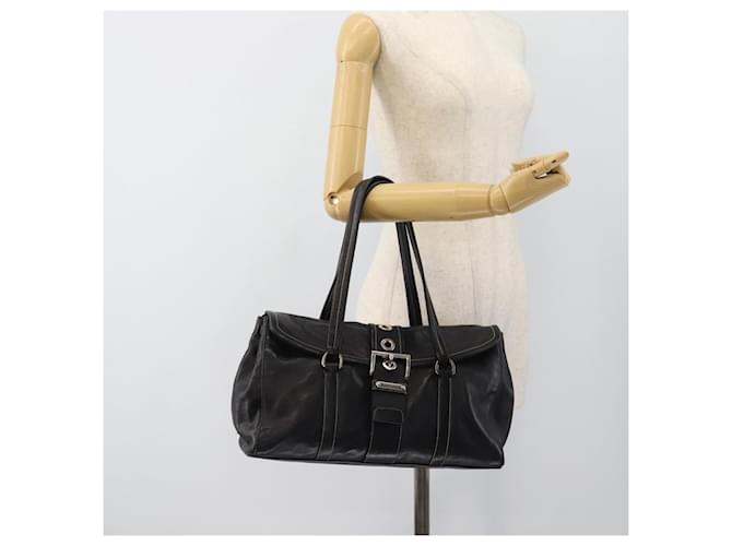 PRADA Tote Bag Leather Black Silver - vista 23