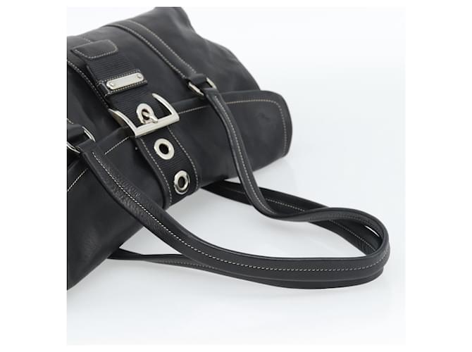 PRADA Tote Bag Leather Black Silver - vista 7