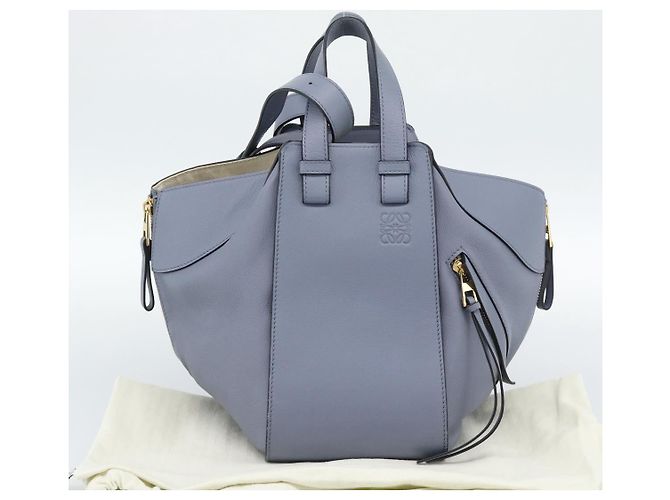 LOEWE Hammock Small Hand Bag Leather 2way Light Blue Gold - vista 12
