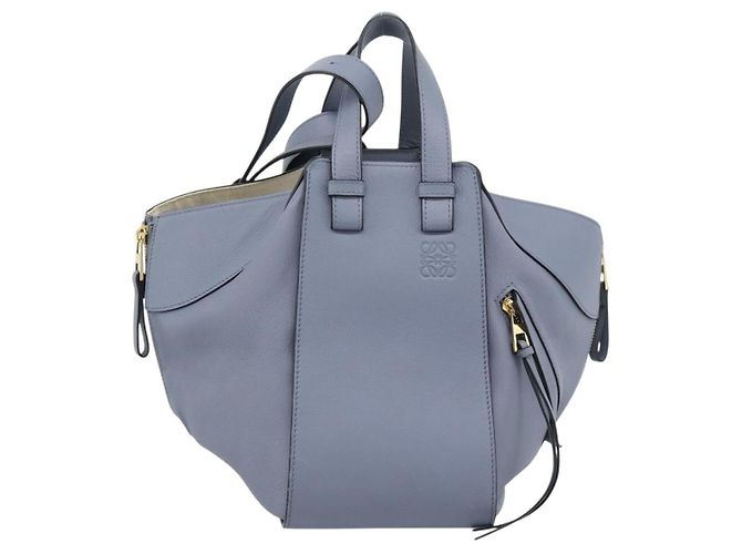 LOEWE Hammock Small Hand Bag Leather 2way Light Blue Gold - vista 13