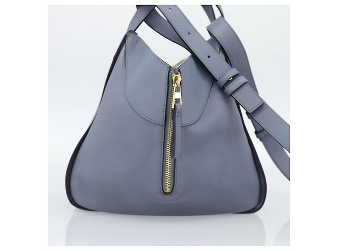 LOEWE Hammock Small Hand Bag Leather 2way Light Blue Gold - vista 3
