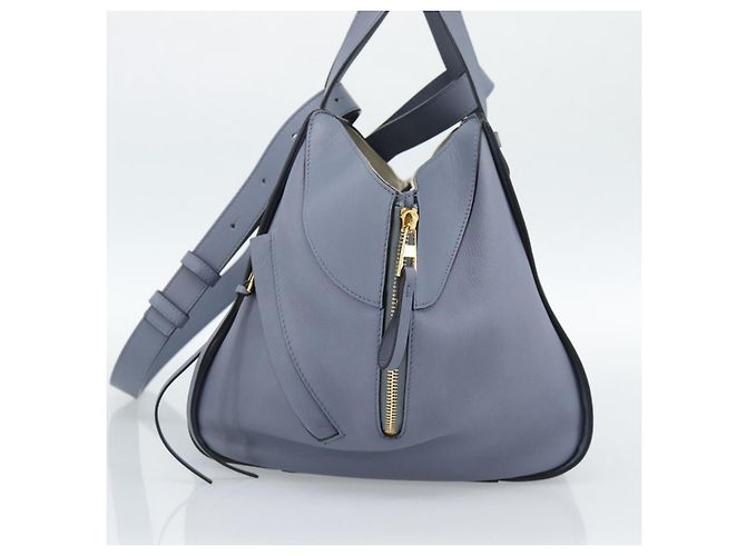 LOEWE Hammock Small Hand Bag Leather 2way Light Blue Gold - vista 4