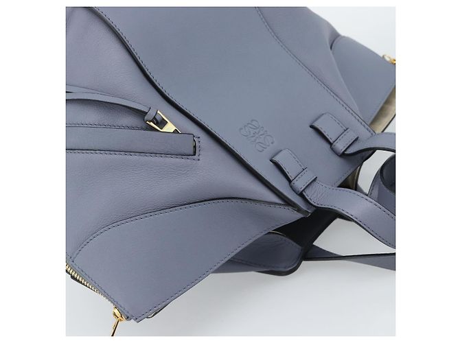 LOEWE Hammock Small Hand Bag Leather 2way Light Blue Gold - vista 6