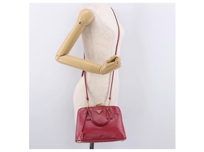 PRADA Hand Bag Saffiano Leather 2way Pink Gold - vista 33