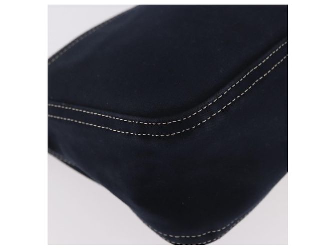 FENDI Mamma Baguette Shoulder Bag Canvas Navy Silver - vista 10