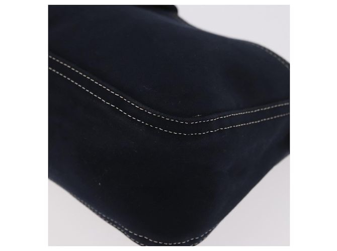 FENDI Mamma Baguette Shoulder Bag Canvas Navy Silver - vista 11
