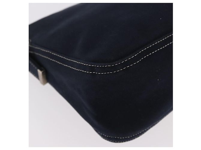 FENDI Mamma Baguette Shoulder Bag Canvas Navy Silver - vista 12