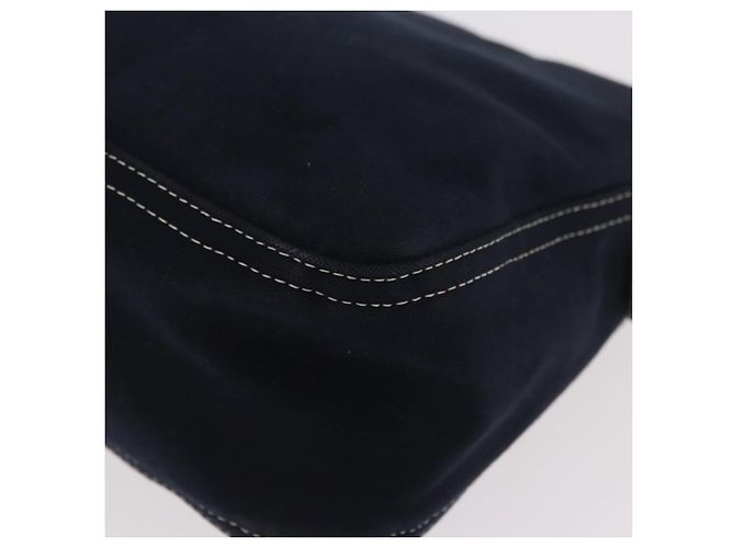 FENDI Mamma Baguette Shoulder Bag Canvas Navy Silver - vista 13