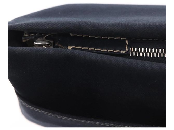 FENDI Mamma Baguette Shoulder Bag Canvas Navy Silver - vista 17