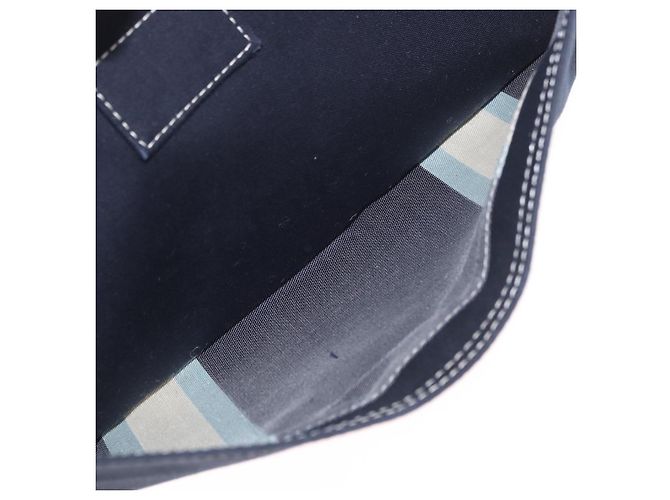 FENDI Mamma Baguette Shoulder Bag Canvas Navy Silver - vista 24