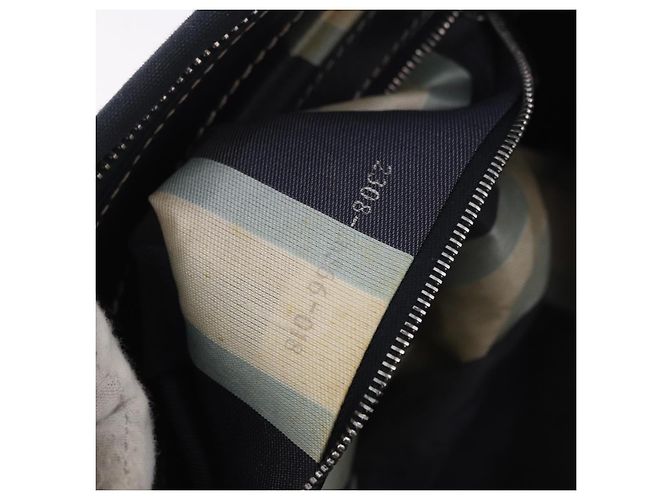 FENDI Mamma Baguette Shoulder Bag Canvas Navy Silver - vista 25