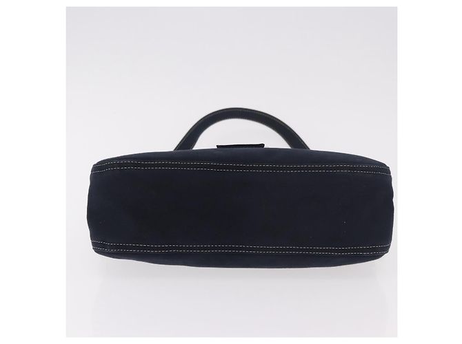 FENDI Mamma Baguette Shoulder Bag Canvas Navy Silver - vista 9