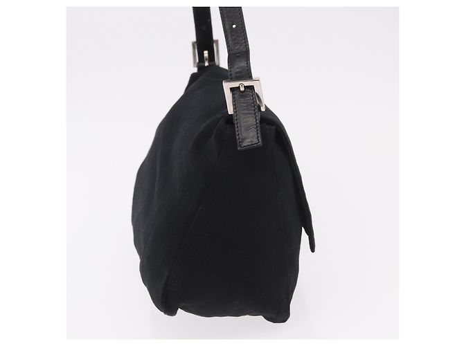 FENDI Mamma Baguette GM Shoulder Bag Cotton Jersey Black Silver - vista 5