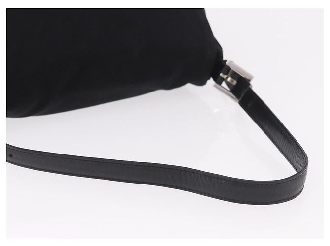 FENDI Mamma Baguette GM Shoulder Bag Cotton Jersey Black Silver - vista 7